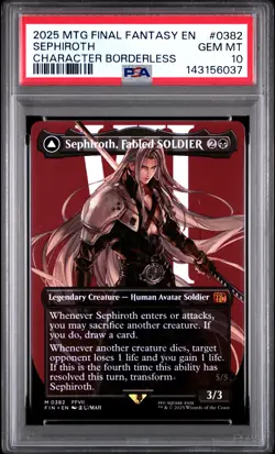 2025 MTG SEPHIROTH FABLED SOLDIER/SEPHIROTH ONE-WINGED ANGEL PSA 10 - Image 1