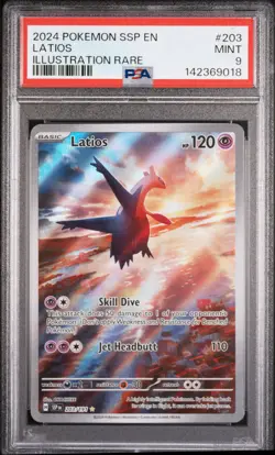 2024 POKEMON SSP EN-SURGING SPARKS ILLUSTRATION RARE #203 LATIOS PSA 9 - Image 1