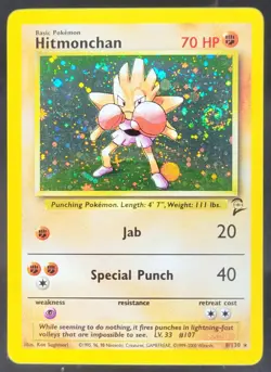 2000 Pokemon Set 2 Hitmonchan #8/130 Holo EB - Image 1