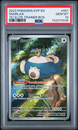 2023 POKEMON SVP EN-SV BLACK STAR PROMO 151 ELITE TRAINER BOX SNORLAX PSA 10 - Image 1