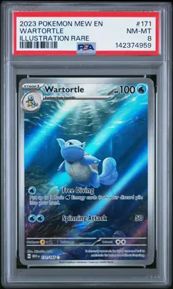 2023 POKEMON MEW EN-151 ILLUSTRATION RARE #171 WARTORTLE PSA 8 - Image 1