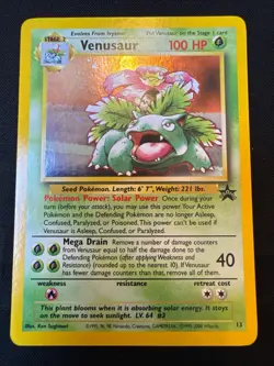 Venusaur 13 Black Star Promo WOTC 1999 Holo Pokemon LP - Image 1