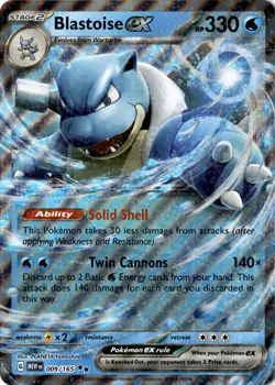 Blastoise ex (009/165) MEW-151 Oversized Pokemon Card Holo - Image 1
