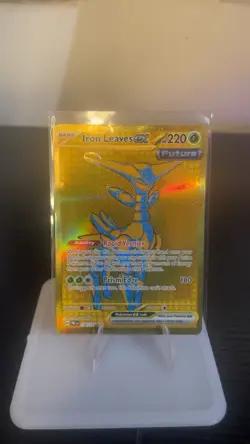 Pokemon TCG Iron Leaves EX Prismatic Evolutions Holo Card 176/131 Gold - Image 1