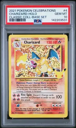 3531 Charizard 2021 Pokemon Sword & Shield Celebrations Classic #4 PSA 10 - Image 1