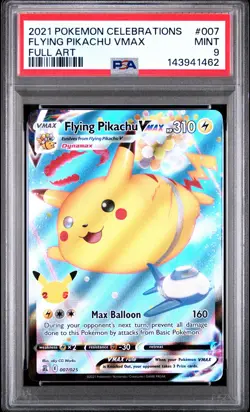 2021 POKEMON CELEBRATIONS #007 FULL ART/FLYING PIKACHU VMAX PSA 9 - Image 1