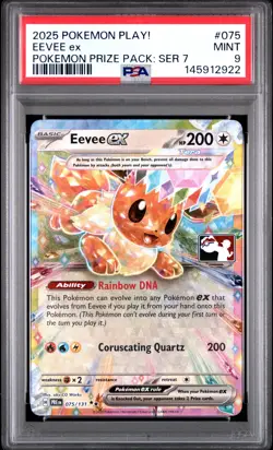 2025 POKEMON PLAY! POKEMON PRIZE PACK: SERIES 7 #075 EEVEE EX PSA 9 - Image 1