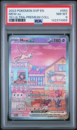 2023 POKEMON SVP EN-SV BLACK STAR PROMO 151 ULTRA-PREM COLL #053 MEW EX PSA 8 - Image 1