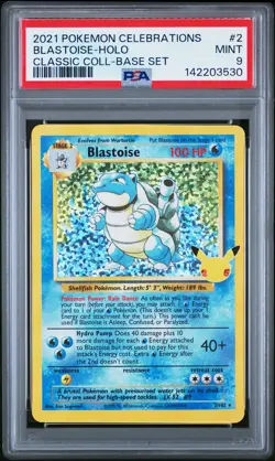 3530 Blastoise 2021 Pokemon Sword & Shield Celebrations Classic #2 PSA 9 - Image 1
