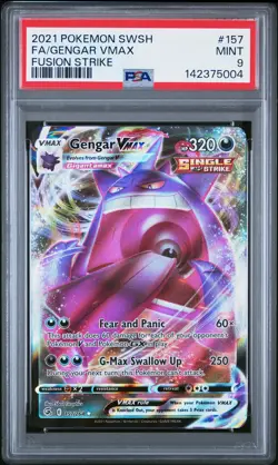 2021 POKEMON SWORD & SHIELD FUSION STRIKE #157 FULL ART/GENGAR VMAX PSA 9 - Image 1