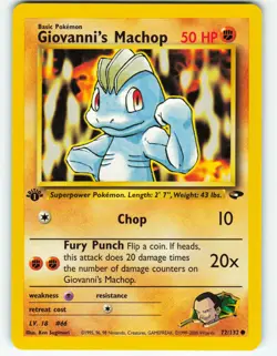 Giovanni's Machop - 1st Edition - 72/132 Gym Challenge - Pokemon TCG - 2000 - Image 1