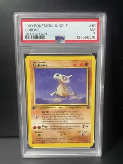 Pokemon 1999 Jungle Cubone 1st Edition PSA 7 #50/64 Regular English TCG - Image 2