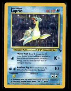 1999 Lapras Holo Fossil 10/64 Vintage Rare Pokemon - Image 1