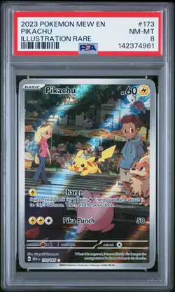 2023 POKEMON MEW EN-151 ILLUSTRATION RARE #173 PIKACHU PSA 8 - Image 1