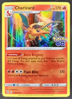 2022 Pokemon Sword & Shield GO Charizard Holo #010/078 EB - Image 1