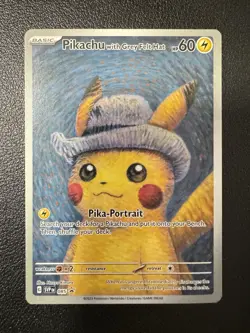 2023 Pokemon X Van Gogh Pikachu With Grey Felt Hat Black Star Promo #085 - Image 1