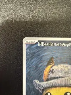 2023 Pokemon X Van Gogh Pikachu With Grey Felt Hat Black Star Promo #085 - Image 3