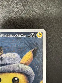 2023 Pokemon X Van Gogh Pikachu With Grey Felt Hat Black Star Promo #085 - Image 4
