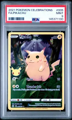 2021 POKEMON CELEBRATIONS #005 FULL ART/PIKACHU PSA 9 - Image 1
