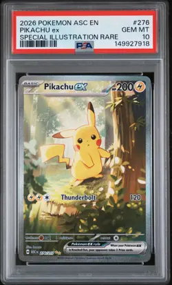 2026 POKEMON ASC EN-ASCENDED HEROES SPECIAL ILLUSTRATION RARE PIKACHU EX PSA 10 - Image 1