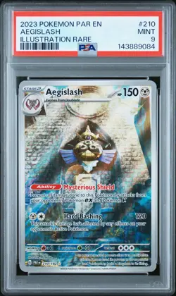 2023 POKEMON PAR EN-PARADOX RIFT ILLUSTRATION RARE #210 AEGISLASH PSA 9 - Image 1