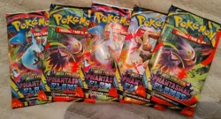 Pokemon TCG: Mega Evolution Phantasmal Flames Booster Pack Lot Of 5 - Image 1
