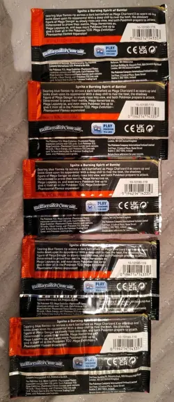 Pokemon TCG: Mega Evolution Phantasmal Flames Booster Pack Lot Of 5 - Image 2