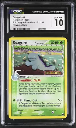 CGC 10 Quagsire EX Dragon Frontiers 21/101 Reverse Holo STAMPED Pokemon Card - Image 1