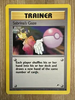 Sabrina's Gaze 125/132 Gym Heroes Pokemon Card Vintage WOTC Common - LP - Image 1