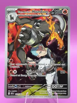 Pokemon TCG Team Rockets Houndoom Illustration Rare Card 191/182 Destined Rivals - Image 1
