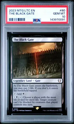 2023 MTG TALES OF MIDDLE-EARTH COMMANDER #80 THE BLACK GATE PSA 10 - Image 1