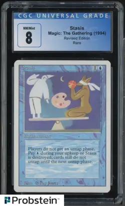1994 MTG Magic The Gathering Revised Edition Stasis CGC 8 NM-MT - Image 1