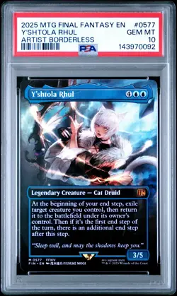 2025 MTG FINAL FANTASY ARTIST BORDERLESS #0577 Y'SHTOLA RHUL PSA 10 - Image 1