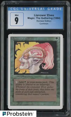 1994 MTG Magic The Gathering Revised Edition Llanowar Flower CGC 9 MINT - Image 1