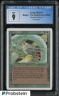 1994 MTG Magic The Gathering Revised Edition Craw Wurm CGC 9 MINT - Image 1