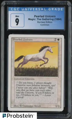 1994 MTG Magic The Gathering Revised Edition Pearled Unicorn CGC 9 MINT - Image 1