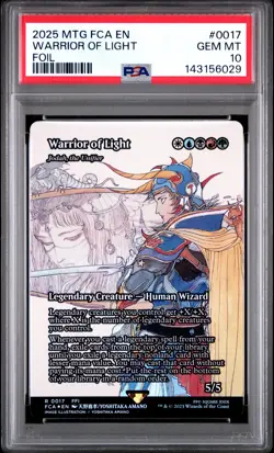 2025 MTG FINAL FANTASY THROUGH THE AGES FOIL #0017 WARRIOR OF LIGHT PSA 10 - Image 1
