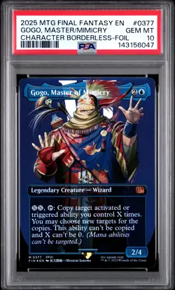 2025 MTG FINAL FANTASY CHARACTER BORDERLESS-FOIL GOGO MASTER OF MIMICRY PSA 10 - Image 1