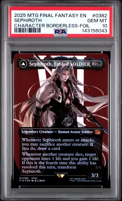 2025 MTG SEPHIROTH FABLED SOLDIER/SEPHIROTH ONE-WINGED ANGEL PSA 10 - Image 1