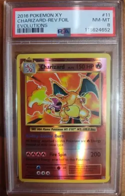 PSA Pokemon Lot Charizard Evolutions PSA 8 + 2 PSA 9 Cards Zamazenta & Reshiram - Image 1