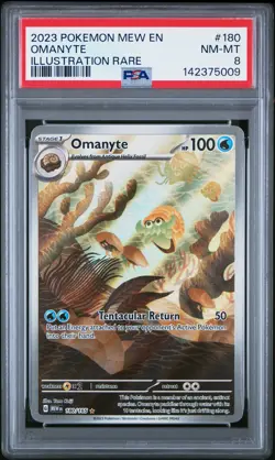 2023 POKEMON MEW EN-151 ILLUSTRATION RARE #180 OMANYTE PSA 8 - Image 1