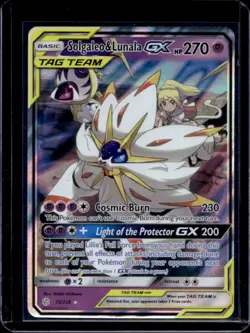 2019 Pokemon SM Cosmic Eclipse Solgaleo Lunala Tag Team Holo #75/236 - Image 1