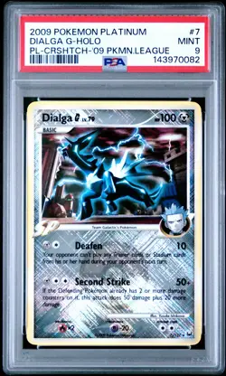 2009 POKEMON PLATINUM CROSSHATCH-2009 POKEMON LEAGUE #7 DIALGA G-HOLO PSA 9 - Image 1