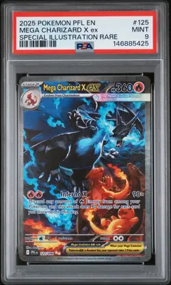 2025 POKEMON PHANTASMAL FLAMES SPECIAL ILLUSTRATION MEGA CHARIZARD X EX PSA 9 - Image 1