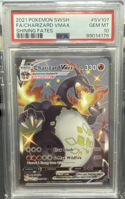 2021 Pokemon Swsh FA/Charizard VMax Shining Fates #SV107 PSA 10 - Image 1