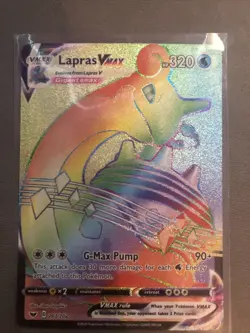Lapras Vmax 203/202 Sword & Shield MINT Full Art Secret Rainbow Rare POKEMON - Image 2