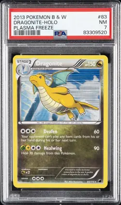 2013 POKEMON B&W PLASMA FREEZE #83 DRAGONITE-HOLO PSA 7 - Image 1