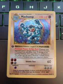 Pokemon TCG - Machamp - 8/102 - Base Set - Shadowless 1st Edition Holo Rare - LP - Image 1