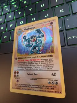 Pokemon TCG - Machamp - 8/102 - Base Set - Shadowless 1st Edition Holo Rare - LP - Image 2