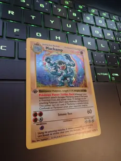 Pokemon TCG - Machamp - 8/102 - Base Set - Shadowless 1st Edition Holo Rare - LP - Image 3